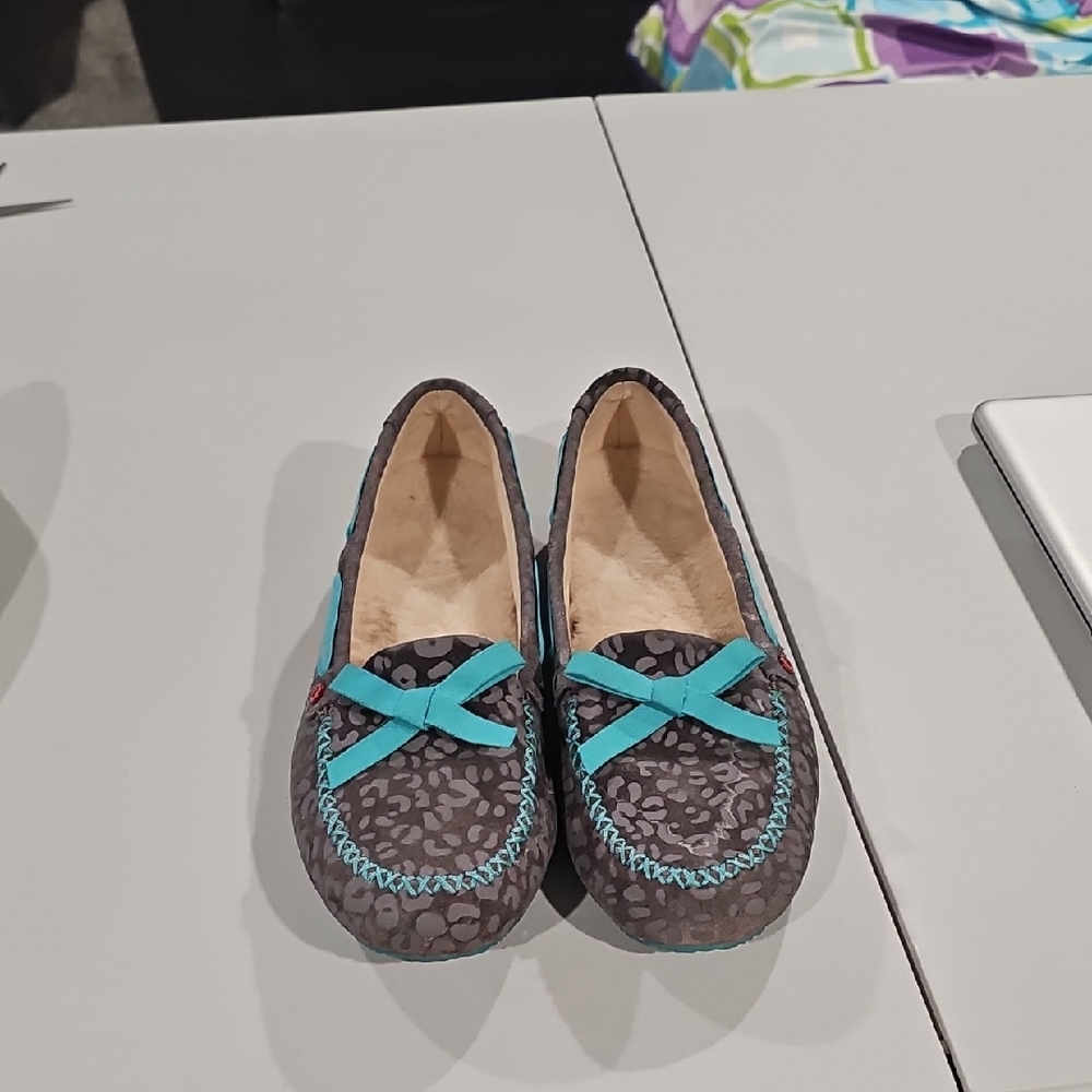 UGG Women's Moccasins in Brown with Blue Details